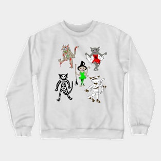 Halloween cats pattern Crewneck Sweatshirt